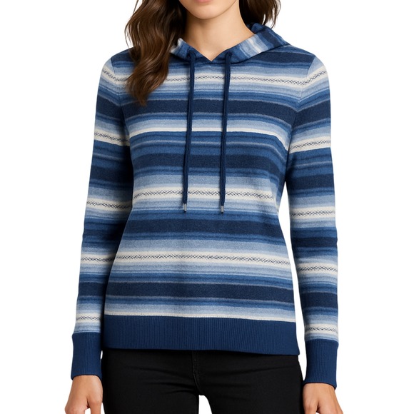 Lauren Ralph Lauren Sweaters - Lauren Ralph Lauren Sweater Women M‎ Hoodie Striped Lightweight Knit Top Vintage
